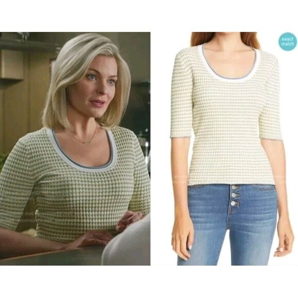 Veronica Beard Dany Ribbed Intarsia Scoop Neck Sweater Size Large As Seen on TV - Picture 9 of 9